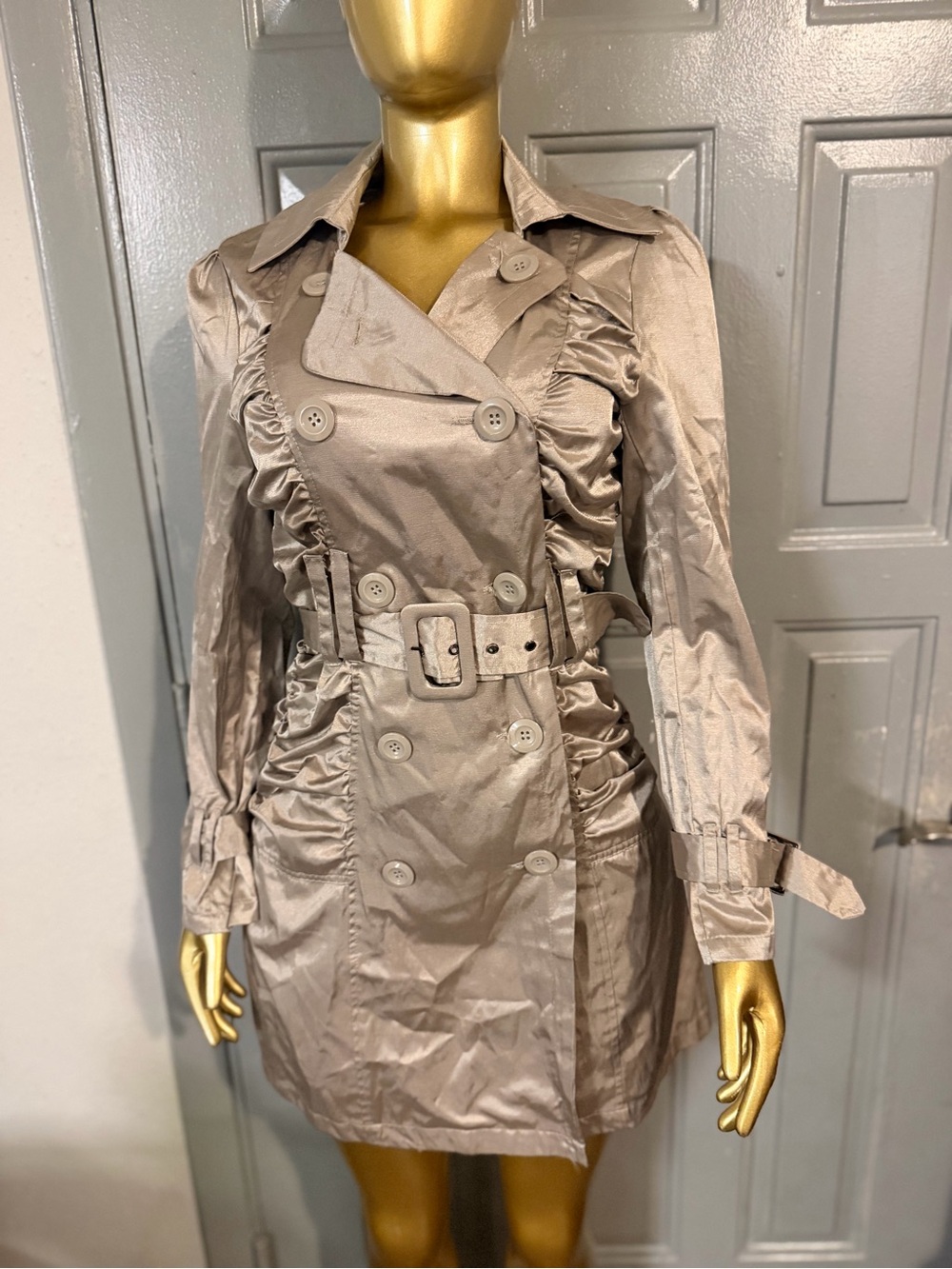 Body Central Shimmery Taupe Satin Jacket